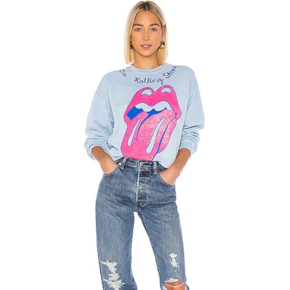 Madeworn: The Rolling Stones Chainstitch Sweatshirt in Blue Haze XS